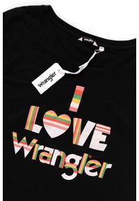 Wrangler - WRANGLER T SHIRT DAMSKI I LOVE TEE BLACK W700LEA01. Okazja: na co dzień. Wzór: nadruk. Styl: casual #3