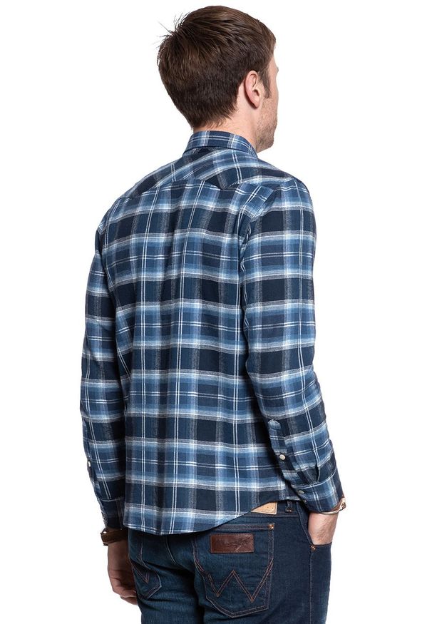 Lee - KOSZULA LEE RIDER SHIRT NAVY L851DN35. Materiał: materiał. Styl: klasyczny