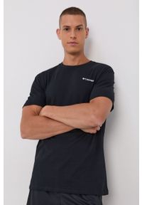 columbia - Columbia T-shirt bawełniany kolor czarny z nadrukiem. Okazja: na co dzień. Kolor: czarny. Materiał: bawełna. Wzór: nadruk. Styl: casual