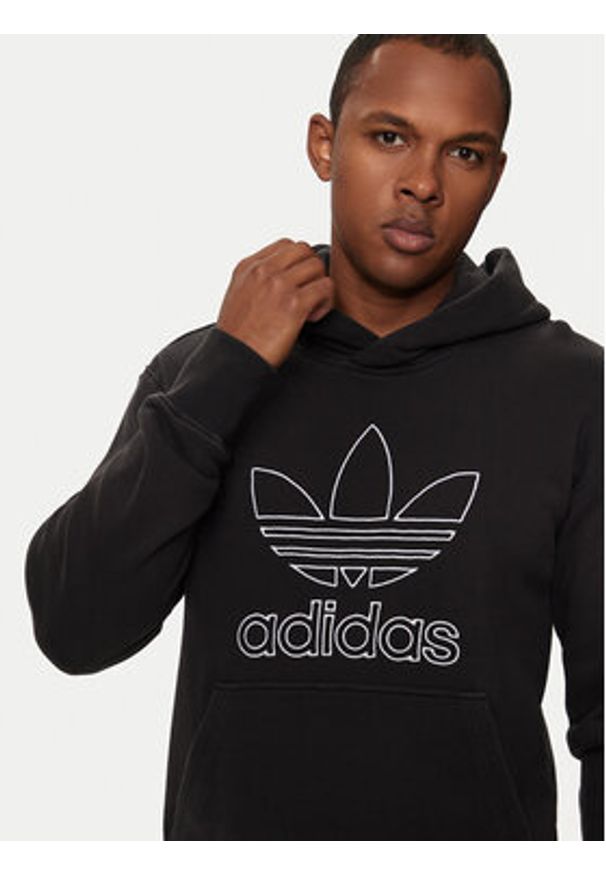 Adidas - adidas Bluza adicolor Outline Trefoil IU2373 Czarny Loose Fit. Kolor: czarny. Materiał: bawełna