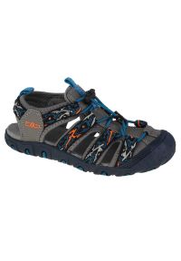 Sandały CMP Sahiph Hiking Sandal Jr 30Q9524-46UE czarne niebieskie szare. Okazja: na co dzień. Kolor: szary, czarny, wielokolorowy, niebieski. Materiał: syntetyk, guma, tkanina. Sezon: lato. Styl: casual