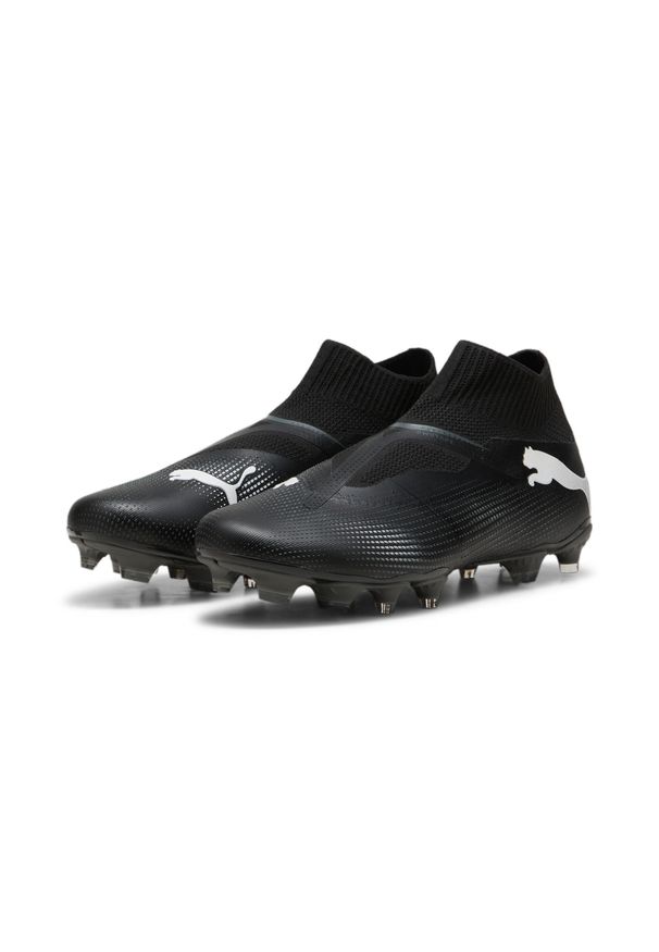 Puma - Buty piłkarskie bez sznurówek FUTURE 7 MATCH FG/AG PUMA Black White. Kolor: biały, wielokolorowy, czarny. Materiał: materiał, syntetyk, tkanina. Sport: piłka nożna
