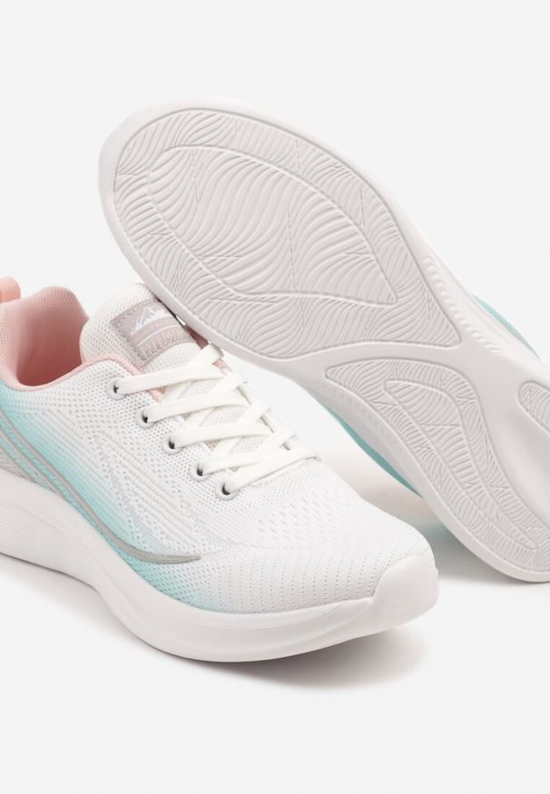 Born2be - Biało-Miętowe Buty Sportowe Sneakersy Ombre na Piankowej Podeszwie Arelinas. Okazja: na co dzień. Kolor: biały. Szerokość cholewki: normalna. Sport: fitness