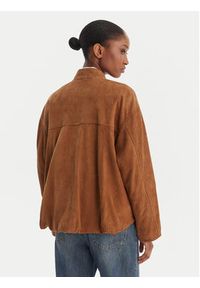 Marella Kurtka skórzana Orata 2613441074 Brązowy Relaxed Fit. Kolor: brązowy. Materiał: skóra #6