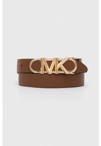 MICHAEL Michael Kors pasek dwustronny damski kolor brązowy. Kolor: brązowy