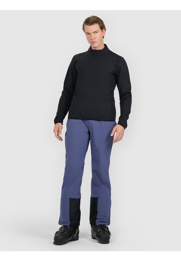 4f - 4F Bielizna termiczna ocieplana (góra) męska - czarna XXL. Typ kołnierza: kołnierzyk stójkowy. Kolor: czarny. Sezon: zima. Sport: turystyka piesza