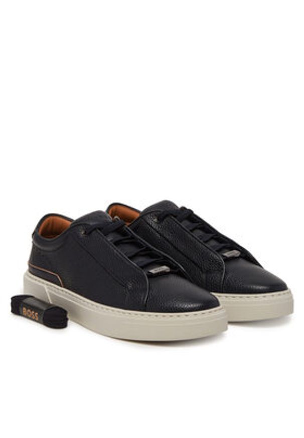 BOSS Sneakersy Gary 50545153 Granatowy. Kolor: niebieski. Materiał: skóra