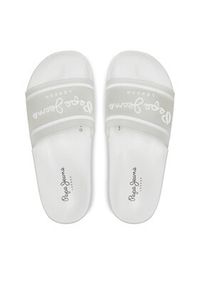 Pepe Jeans Klapki Slider Translucent W PLS70147 Biały. Kolor: biały. Materiał: syntetyk