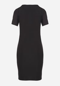 Born2be - Czarna Casualowa Sukienka z Bawełną Lumelisse. Okazja: na co dzień. Kolor: czarny. Materiał: bawełna. Typ sukienki: proste. Styl: casual #3