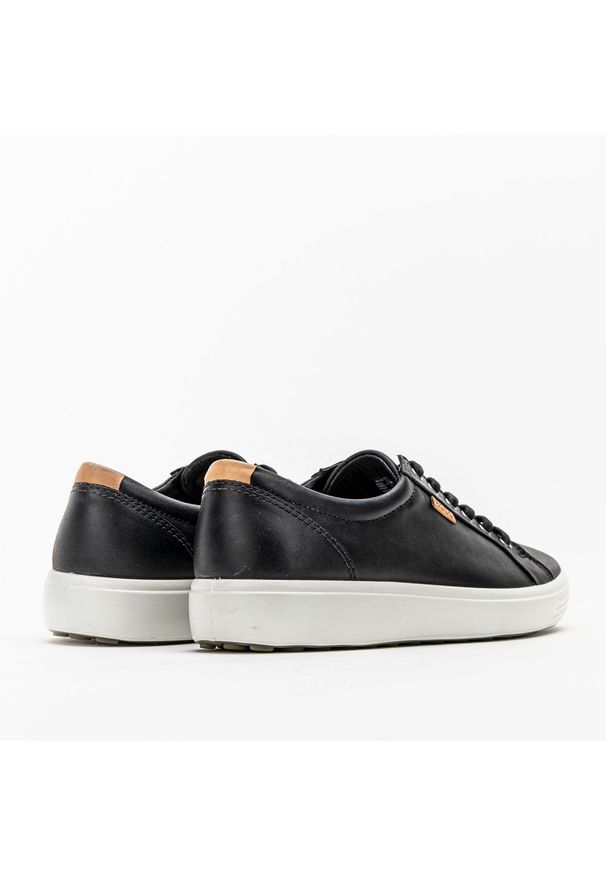 ecco - Sneakers'y męskie ECCO Soft 7 M (430004-01001). Okazja: na co dzień. Wysokość cholewki: przed kostkę. Kolor: czarny. Materiał: skóra. Szerokość cholewki: normalna