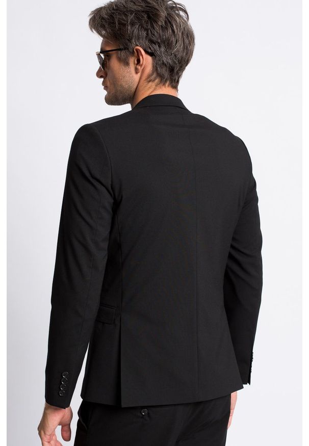 Selected Homme - Marynarka. Okazja: na co dzień. Kolor: czarny. Materiał: tkanina. Wzór: gładki. Styl: casual