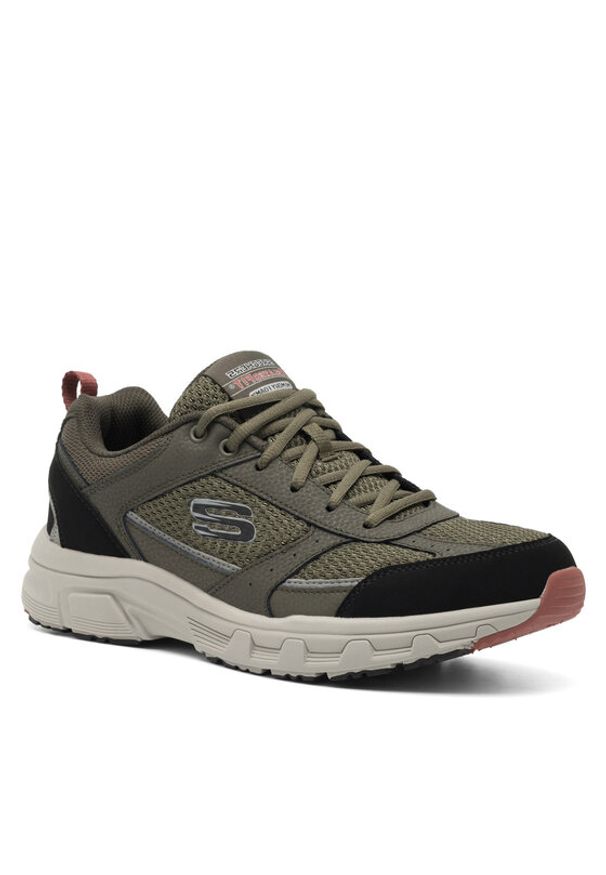 skechers - Skechers Sneakersy OAK CANYON VERKETTA 51898 OLBK Zielony. Kolor: zielony. Materiał: skóra