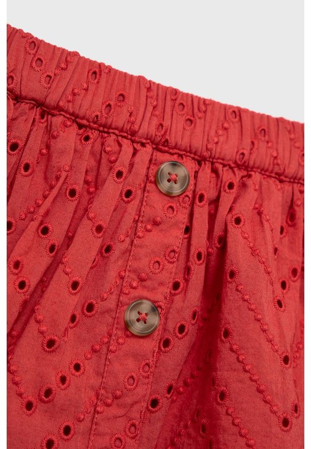 United Colors of Benetton spódnica bawełniana dziecięca kolor czerwony mini rozkloszowana. Kolor: czerwony. Materiał: bawełna