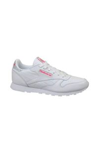 Buty do chodzenia dla dzieci Reebok CL Leather Girl Squad. Zapięcie: sznurówki. Kolor: biały. Materiał: skóra, materiał, syntetyk. Szerokość cholewki: normalna. Sport: turystyka piesza