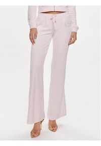 Juicy Couture Spodnie dresowe Heritage Dog JCBBJ223814 Różowy Slim Fit. Kolor: różowy. Materiał: welur