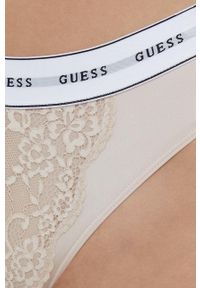 Guess stringi kolor beżowy z koronki. Kolor: beżowy. Materiał: koronka. Wzór: koronka #4