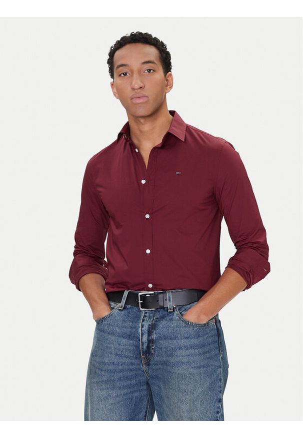 Tommy Jeans Koszula Original DM0DM04405 Czerwony Slim Fit. Kolor: czerwony. Materiał: bawełna