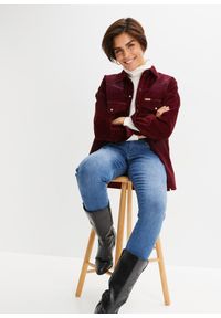 bonprix - Bluzka koszulowa sztruksowa. Kolor: czerwony. Materiał: sztruks #2