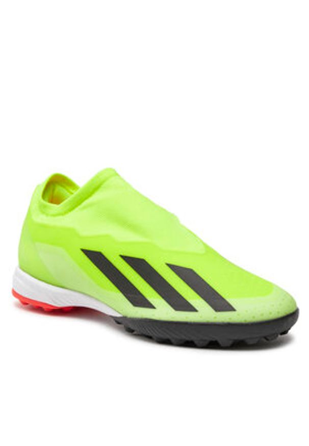 Adidas - adidas Buty do piłki nożnej X Crazyfast League Laceless Turf Boots IF0694 Żółty. Kolor: żółty. Materiał: materiał