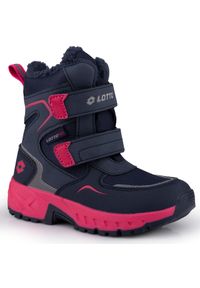 LOTTO - Buty dziecięce zimowe śniegowce Lotto ALSTYNE TEX K. Kolor: różowy, niebieski, wielokolorowy. Sezon: zima. Sport: turystyka piesza #1
