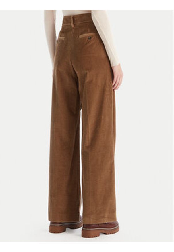 Weekend Max Mara Spodnie materiałowe Tania 2525136092 Brązowy Wide Leg. Kolor: brązowy. Materiał: bawełna