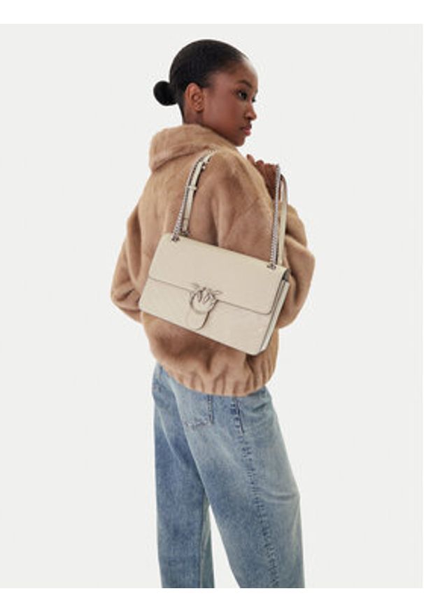 Pinko - PINKO Torebka Love One Light Classic AI 25-26 PLTT 106174 A2JC Beżowy. Kolor: beżowy. Materiał: skórzane