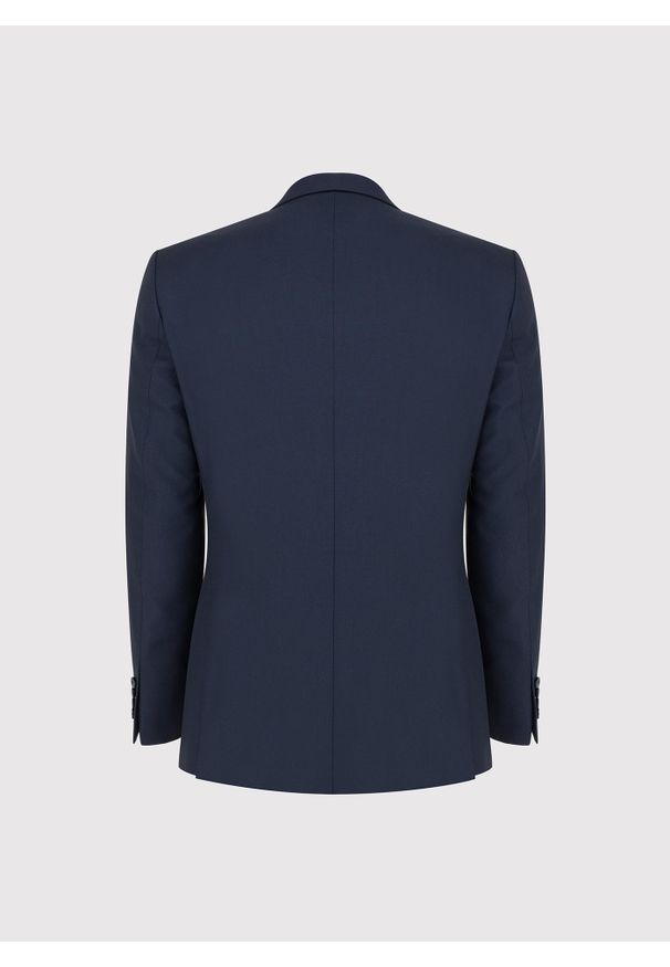 Pako Lorente - PAKO LORENTE – Granatowa wełniana marynarka garniturowa. Kolor: niebieski. Materiał: wełna