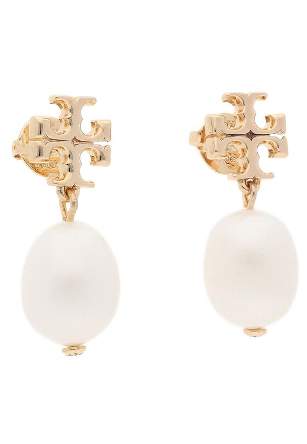 Tory Burch Kolczyki Kira Pearl Drop Earring 65156 Biały. Kolor: biały