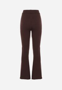 Born2be - Brązowe Spodnie z Wiskozą i Wysokim Stanem Typu Dzwony Tusvira. Okazja: na co dzień. Stan: podwyższony. Kolor: brązowy. Materiał: wiskoza. Styl: casual, elegancki #5