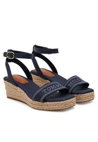 TOMMY HILFIGER - Tommy Hilfiger Espadryle Tommy Hilfiger Espad Mid Wedge FW0FW08805 Granatowy. Kolor: niebieski. Materiał: materiał