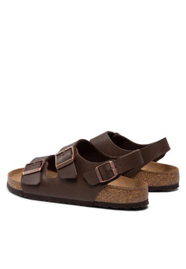 Birkenstock Sandały Milano 034701 Brązowy. Kolor: brązowy. Materiał: skóra