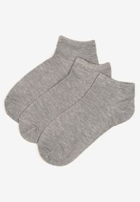 Renee - Szare Skarpety z Bawełny 3-Pack Salloren. Kolor: szary. Materiał: bawełna