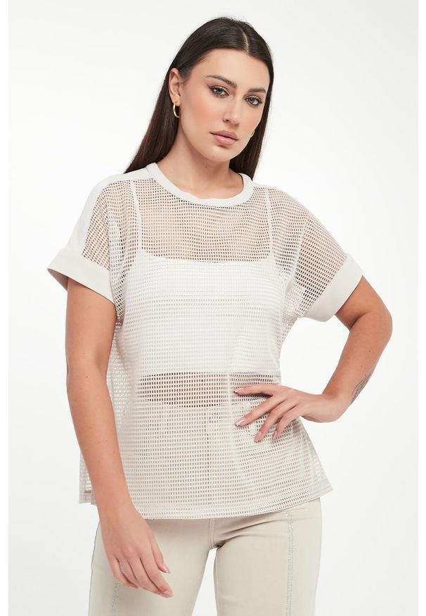 Joseph Ribkoff - Bluzka damska ażurowa JOSEPH RIBKOFF. Wzór: ażurowy