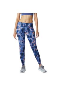 Legginsy damskie New Balance Printed Impact Run Tight. Kolor: niebieski. Materiał: elastan, poliester. Sport: bieganie