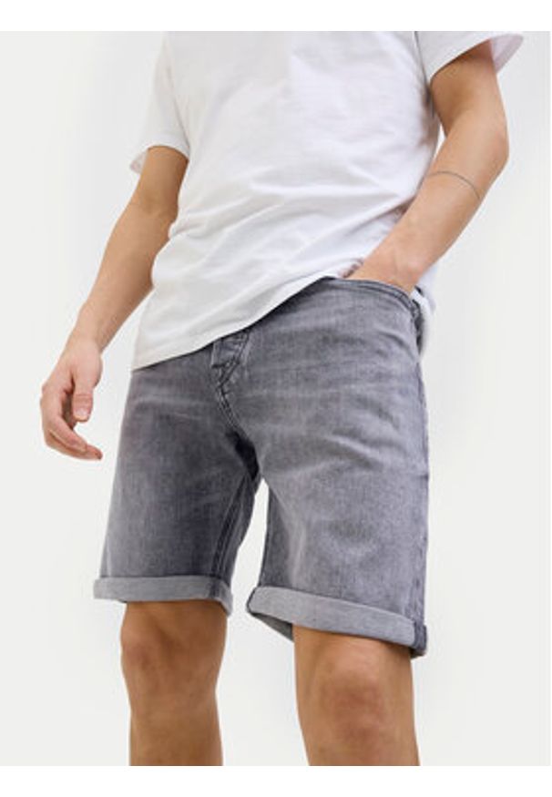 Jack & Jones - Jack&Jones Szorty jeansowe Rick 12269612 Szary Regular Fit. Kolor: szary. Materiał: bawełna