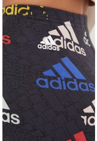 Adidas - adidas legginsy damskie kolor czarny gładkie. Stan: podwyższony. Kolor: czarny. Materiał: bawełna, materiał, dzianina. Wzór: gładki #4