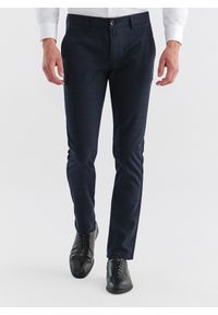 Pako Lorente - PAKO LORENTE – Granatowe spodnie męskie NIMA w subtelną kratę P000B-WX-214-G. Kolor: niebieski. Długość: długie. Styl: elegancki #1