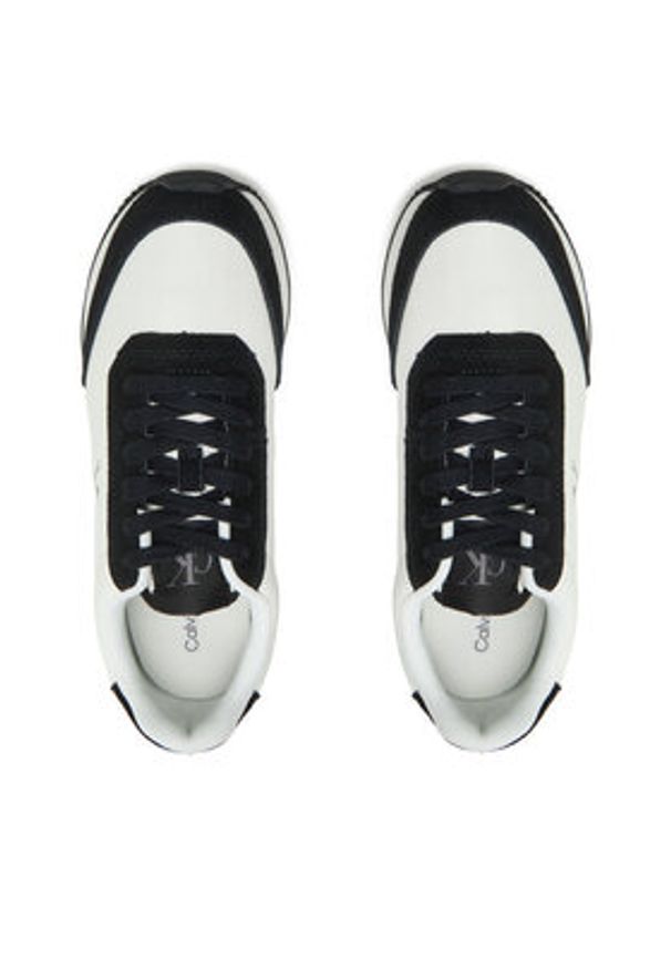 Calvin Klein Jeans Sneakersy Runner Laceup Low Mix Mg YW0YW01798 Biały. Kolor: biały. Materiał: zamsz, skóra