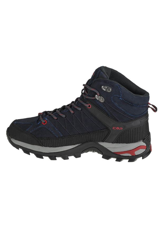 Buty trekkingowe męskie, CMP Rigel Mid. Kolor: niebieski, wielokolorowy. Materiał: skóra, syntetyk, materiał, tkanina. Sport: turystyka piesza