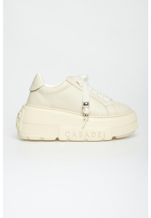 Casadei - Sneakersy damskie skórzane CASADEI. Materiał: skóra