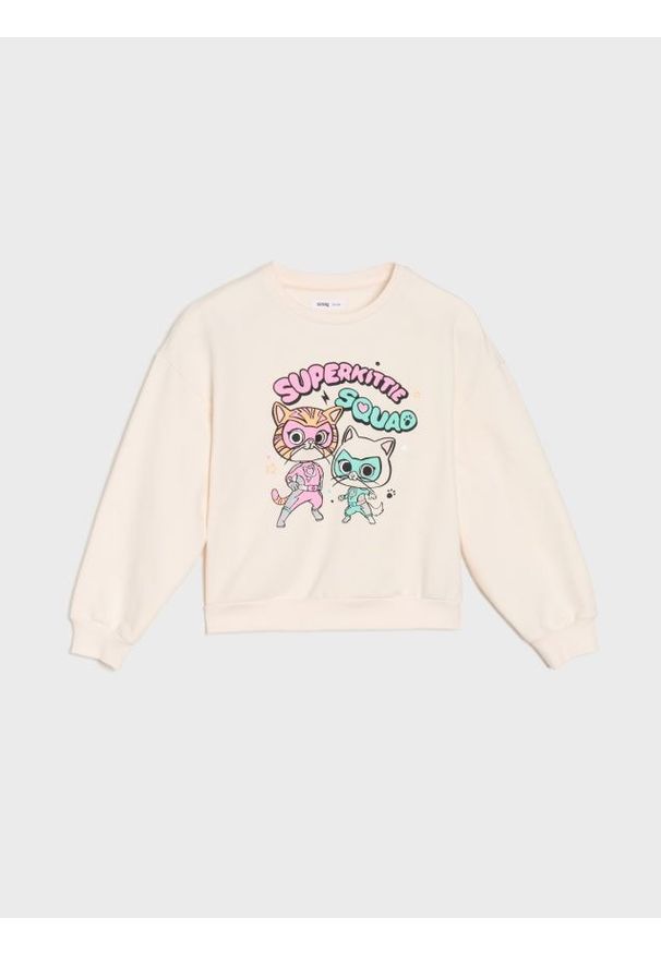 Sinsay - Bluza Disney Junior Super Kitties - kremowy. Kolor: kremowy. Wzór: motyw z bajki