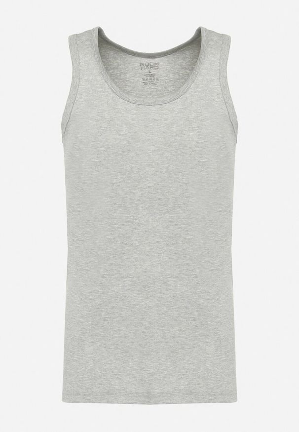 Born2be - Jasnoszara Klasyczna Koszulka Bez Rękawów Tank Top Clecotia. Kolor: szary. Długość rękawa: bez rękawów