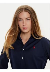 Polo Ralph Lauren Sukienka koszulowa 211944007003 Granatowy Regular Fit. Typ kołnierza: polo. Kolor: niebieski. Materiał: bawełna. Typ sukienki: koszulowe