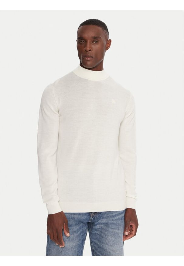 Karl Lagerfeld - KARL LAGERFELD Golf 655002 554399 Écru Slim Fit. Typ kołnierza: golf. Materiał: wełna