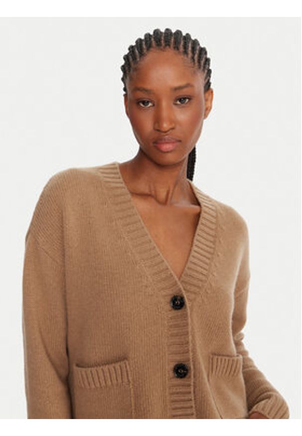 Weekend Max Mara Kardigan Filmato 2525346062 Beżowy Regular Fit. Kolor: beżowy. Materiał: wełna