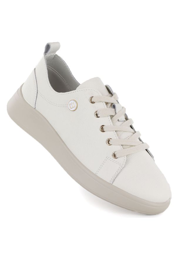 Skórzane półbuty damskie beżowe Vinceza 41508. Okazja: na co dzień. Kolor: beżowy. Materiał: skóra. Szerokość cholewki: normalna. Obcas: na platformie. Styl: casual, sportowy