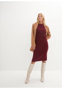 bonprix - Spódnica dzianinowa z miękkiej mieszanki wiskozy. Kolor: czerwony. Materiał: wiskoza, dzianina. Styl: klasyczny, elegancki #3