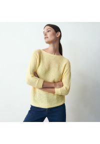 Reserved - Sweter kimono - Żółty. Kolor: żółty