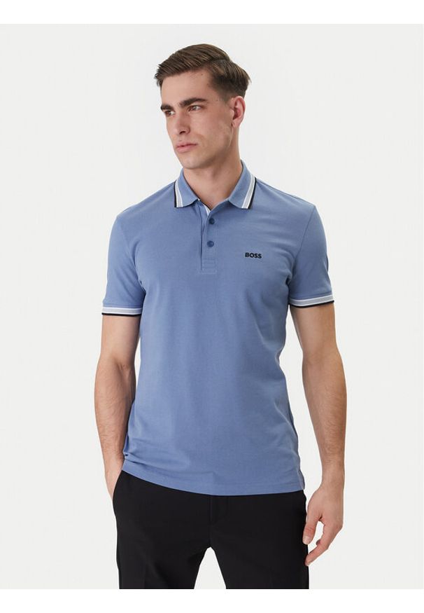 BOSS Polo Paddy 50469055 Niebieski Regular Fit. Typ kołnierza: polo. Kolor: niebieski. Materiał: bawełna
