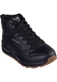 skechers - Adidasy Skechers Uno - Stand High, Kobiety. Kolor: czarny. Materiał: materiał, syntetyk